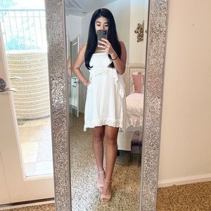 Zara White Cotton Lace Dress